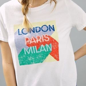 Maeve Anthropologie | Women’s Jetsetter Logo Graphic Tee | Small